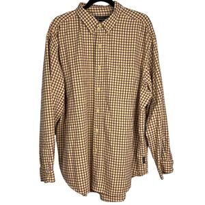 ABERCROMBIE & FITCH Men’s Large Button Down Shirt Gold and Maroon on Cream